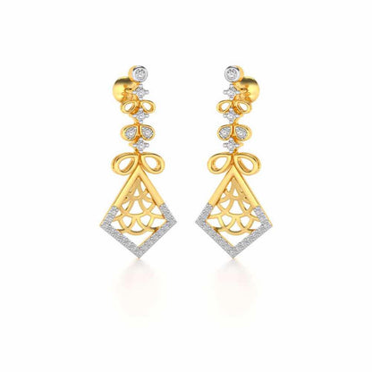 Love Sign Drops Earrings - Yellow Gold - Image 2