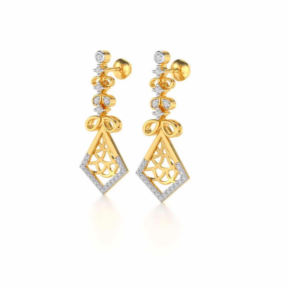 Love Sign Drops Earrings - Yellow Gold - Image 3