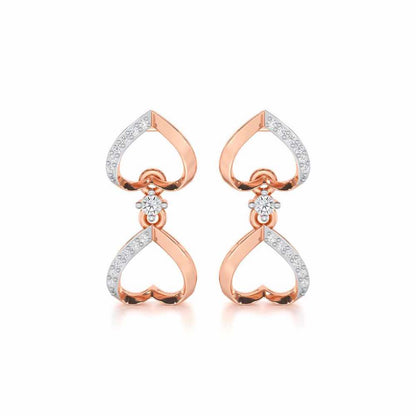 Love Tassel Silver Earrings - Rose Gold - Image 1