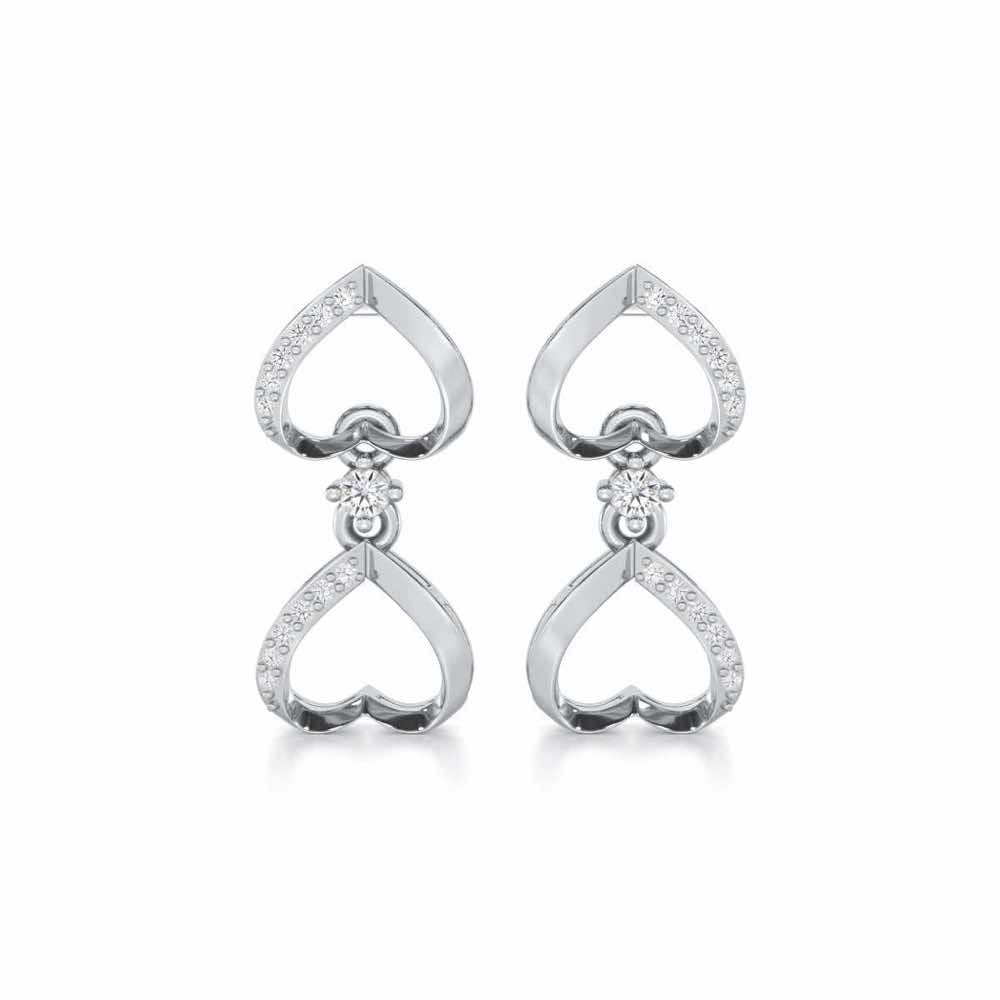 Love Tassel Silver Earrings - White Gold - Image 1