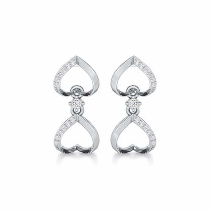 Love Tassel Silver Earrings - White Gold - Image 1
