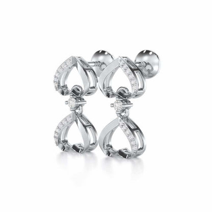 Love Tassel Silver Earrings - White Gold - Image 3