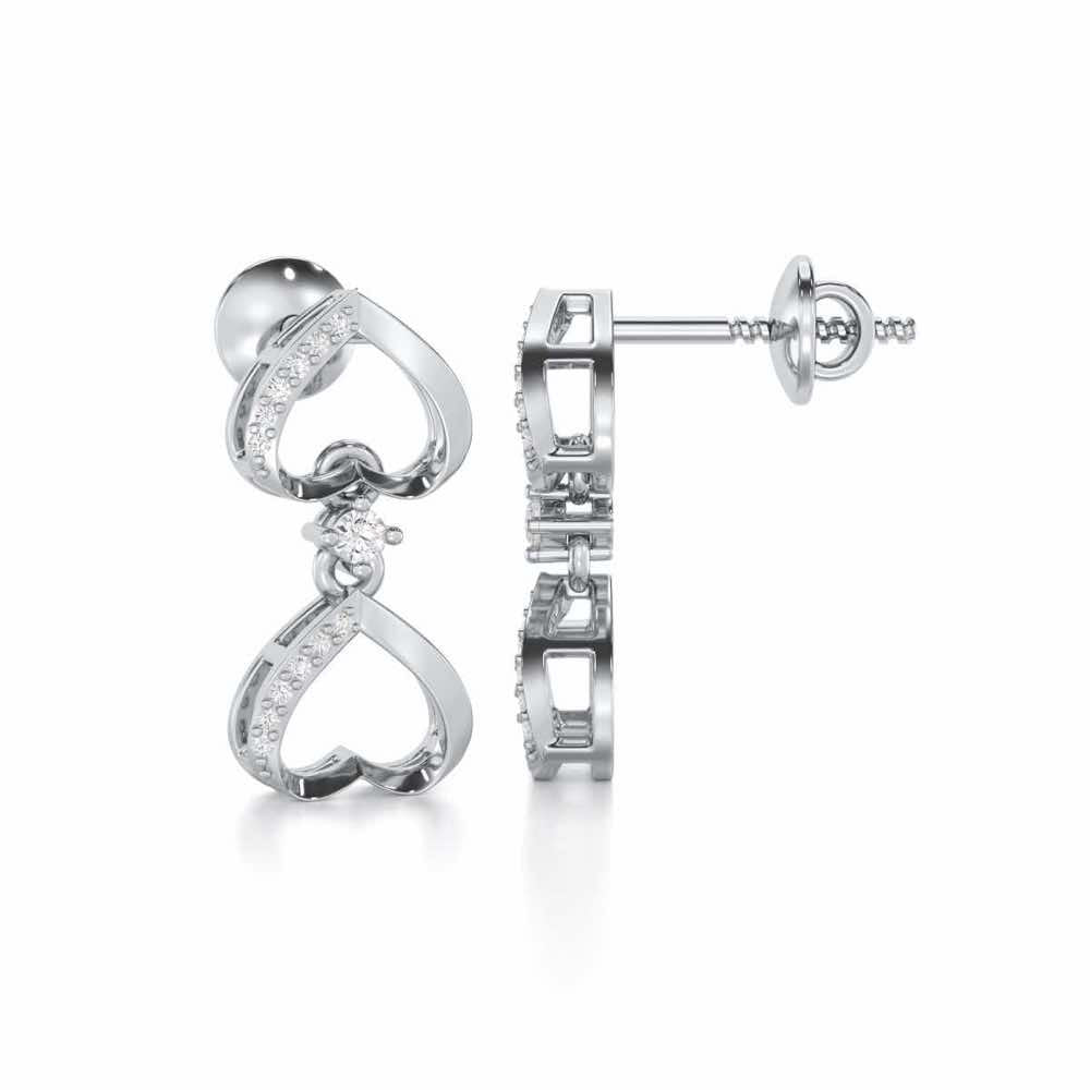 Love Tassel Silver Earrings - White Gold - Image 4