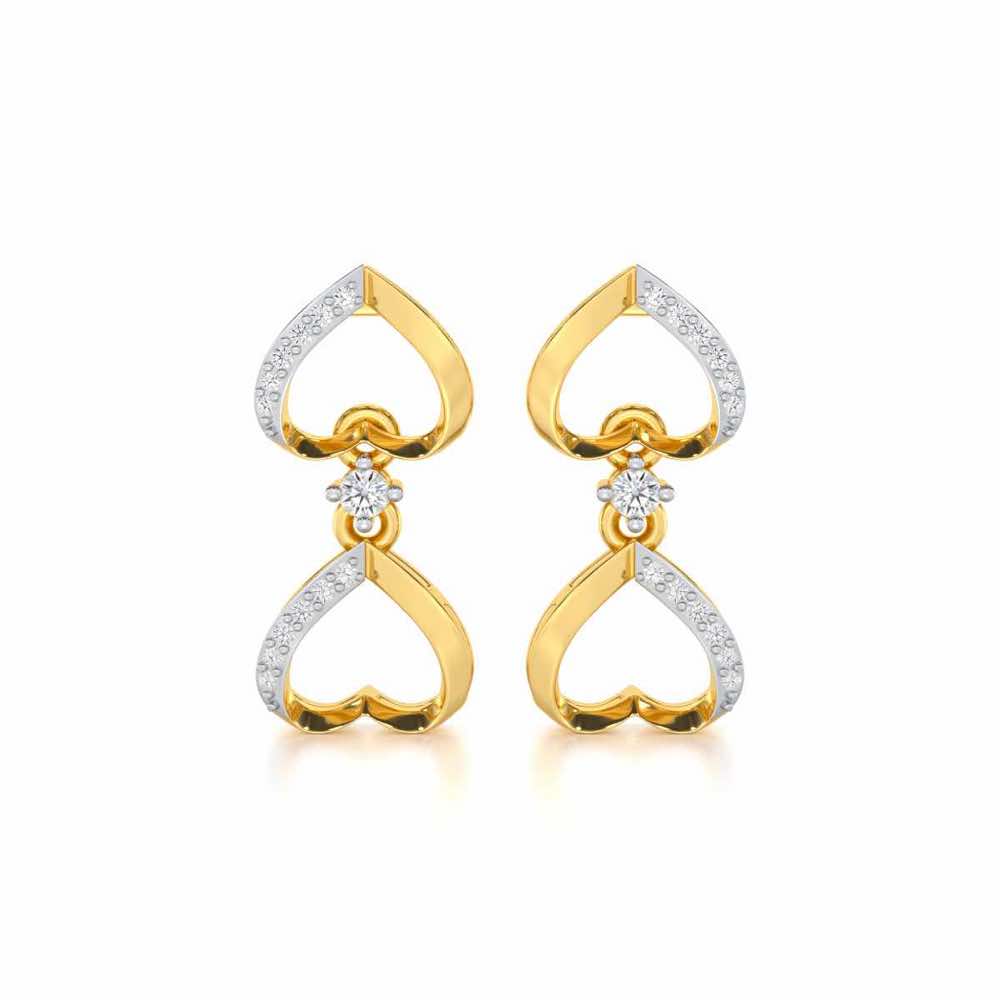 Love Tassel Silver Earrings - Yellow Gold - Image 1