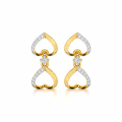 Love Tassel Silver Earrings - Yellow Gold - Image 1