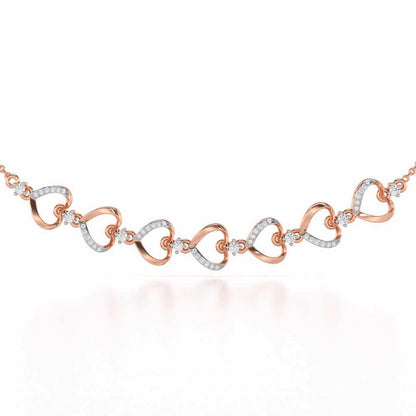 Love Tassel Silver Necklace - Rose Gold - Image 1