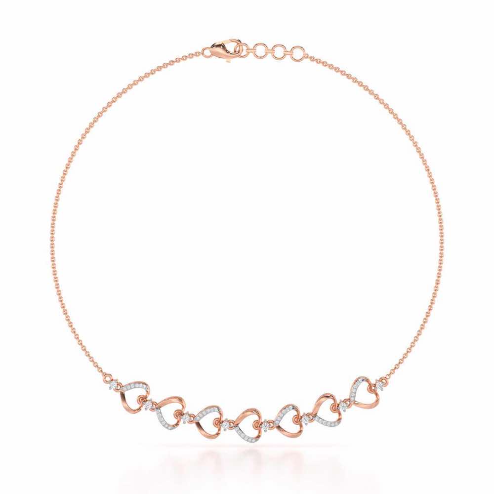Love Tassel Silver Necklace - Rose Gold - Image 2