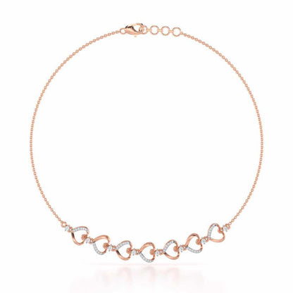 Love Tassel Silver Necklace - Rose Gold - Image 2