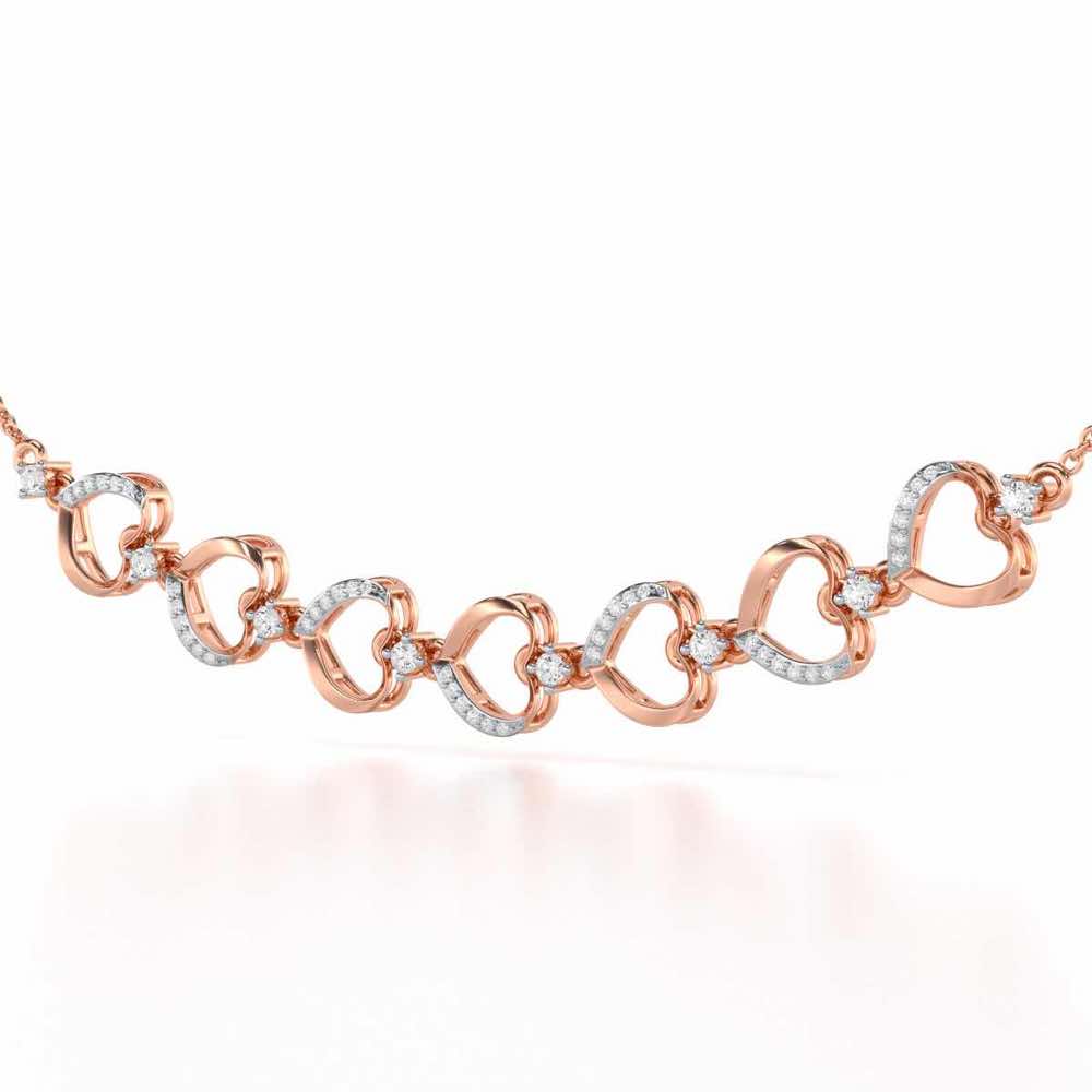 Love Tassel Silver Necklace - Rose Gold - Image 3