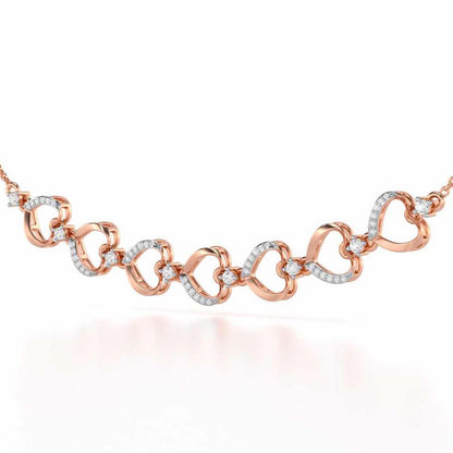 Love Tassel Silver Necklace - Rose Gold - Image 3
