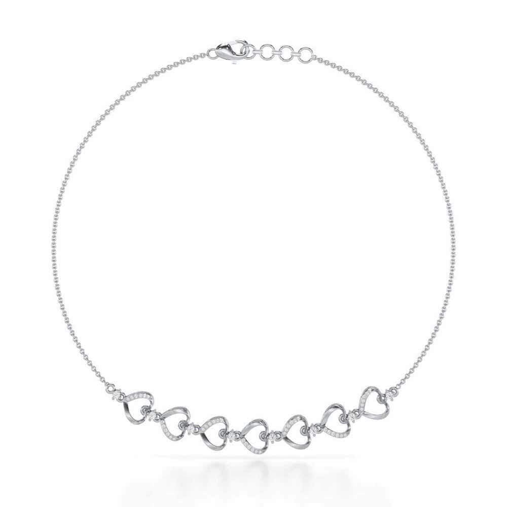 Love Tassel Silver Necklace - White Gold - Image 2