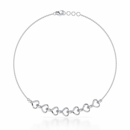 Love Tassel Silver Necklace - White Gold - Image 2
