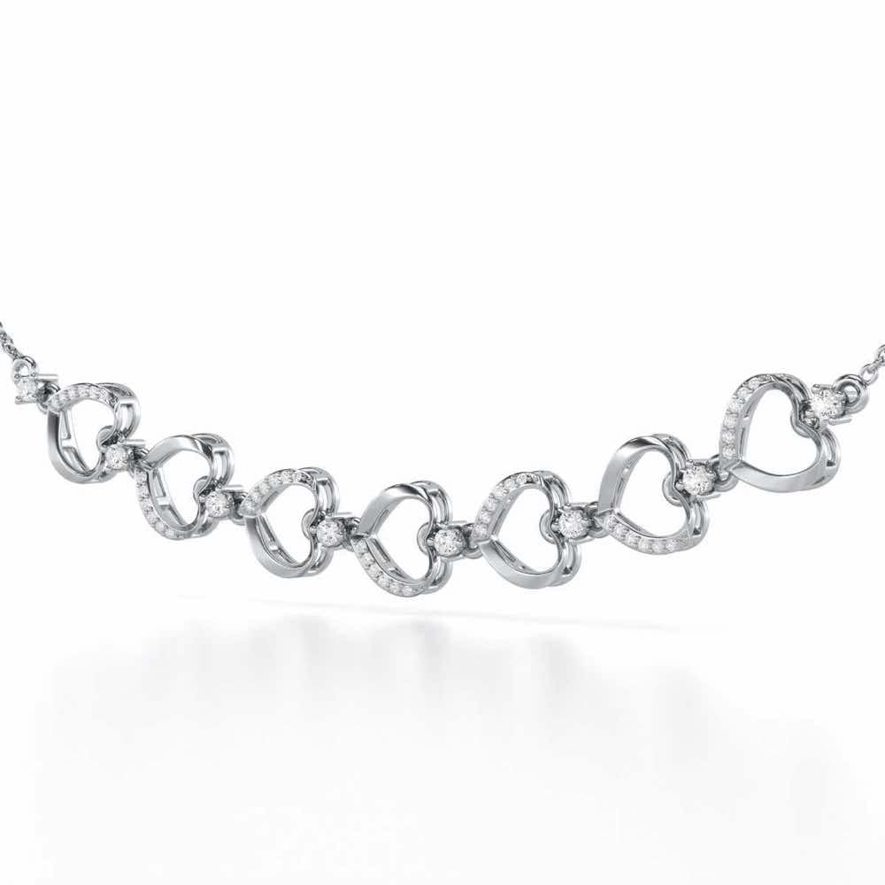Love Tassel Silver Necklace - White Gold - Image 3