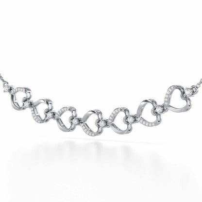 Love Tassel Silver Necklace - White Gold - Image 3