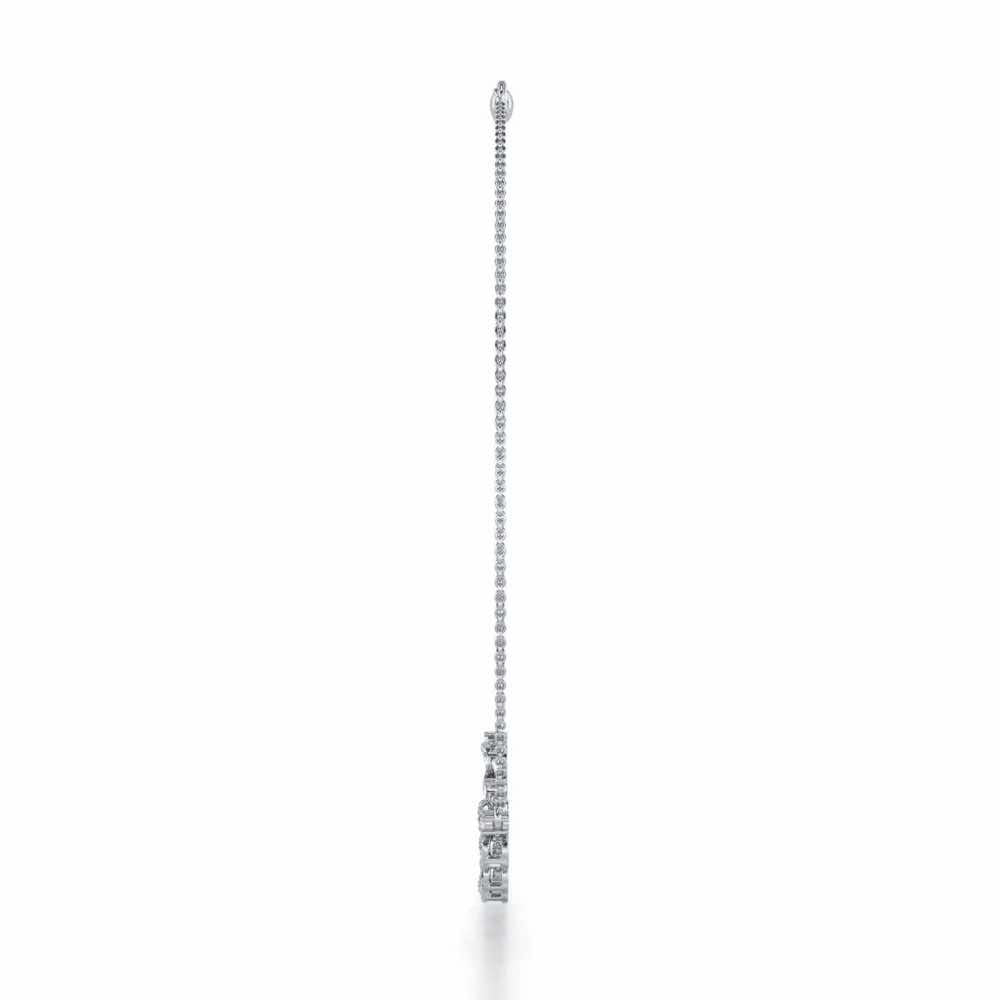 Love Tassel Silver Necklace - White Gold - Image 4