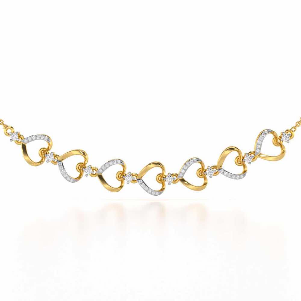 Love Tassel Silver Necklace - Yellow Gold - Image 1