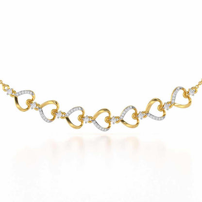 Love Tassel Silver Necklace - Yellow Gold - Image 1