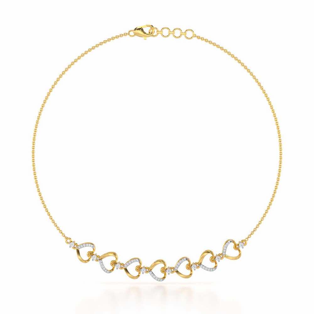 Love Tassel Silver Necklace - Yellow Gold - Image 2