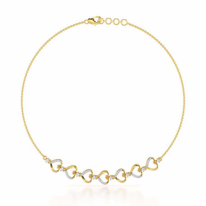 Love Tassel Silver Necklace - Yellow Gold - Image 2