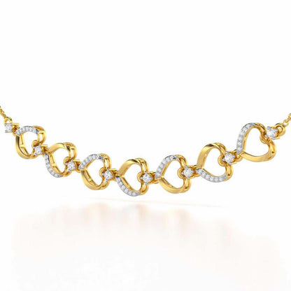 Love Tassel Silver Necklace - Yellow Gold - Image 3