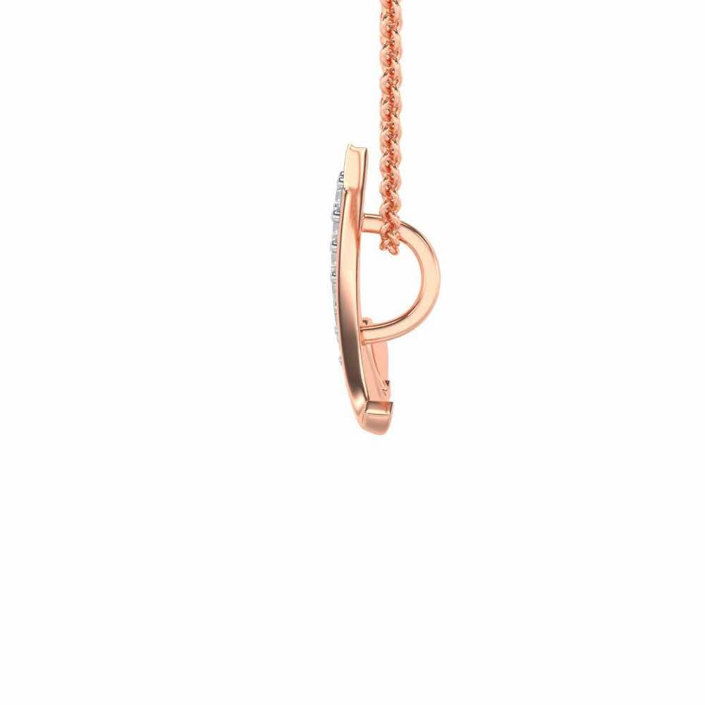 Lovely A Silver Pendant - Rose Gold - Image 4