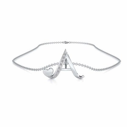 Lovely A Silver Pendant - White Gold - Image 3