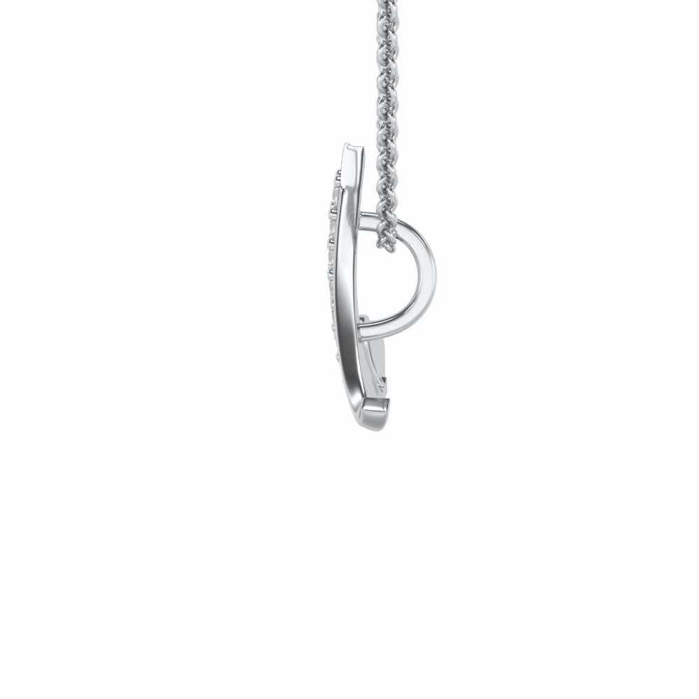 Lovely A Silver Pendant - White Gold - Image 4