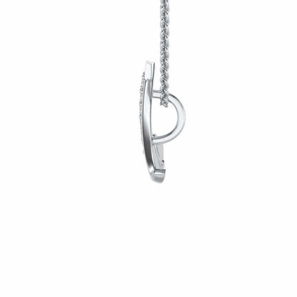 Lovely A Silver Pendant - White Gold - Image 4