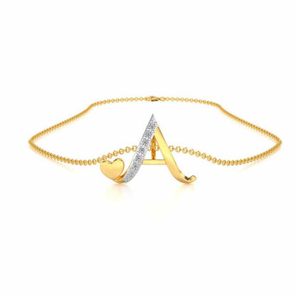 Lovely A Silver Pendant - Yellow Gold - Image 3