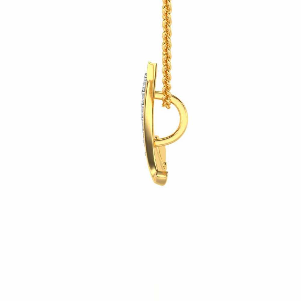 Lovely A Silver Pendant - Yellow Gold - Image 4