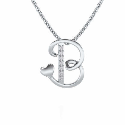 Lovely B Silver Pendant - White Gold - Image 1