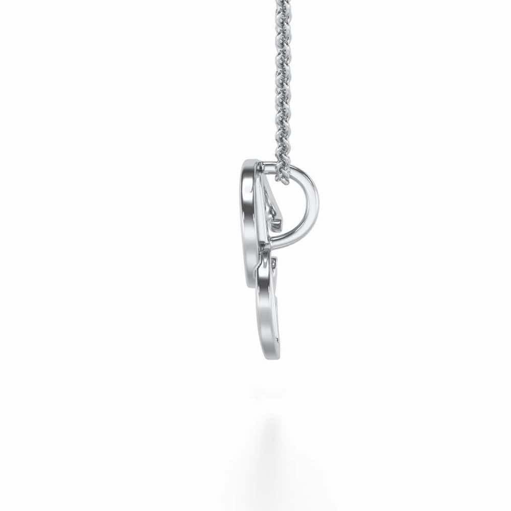 Lovely B Silver Pendant - White Gold - Image 3