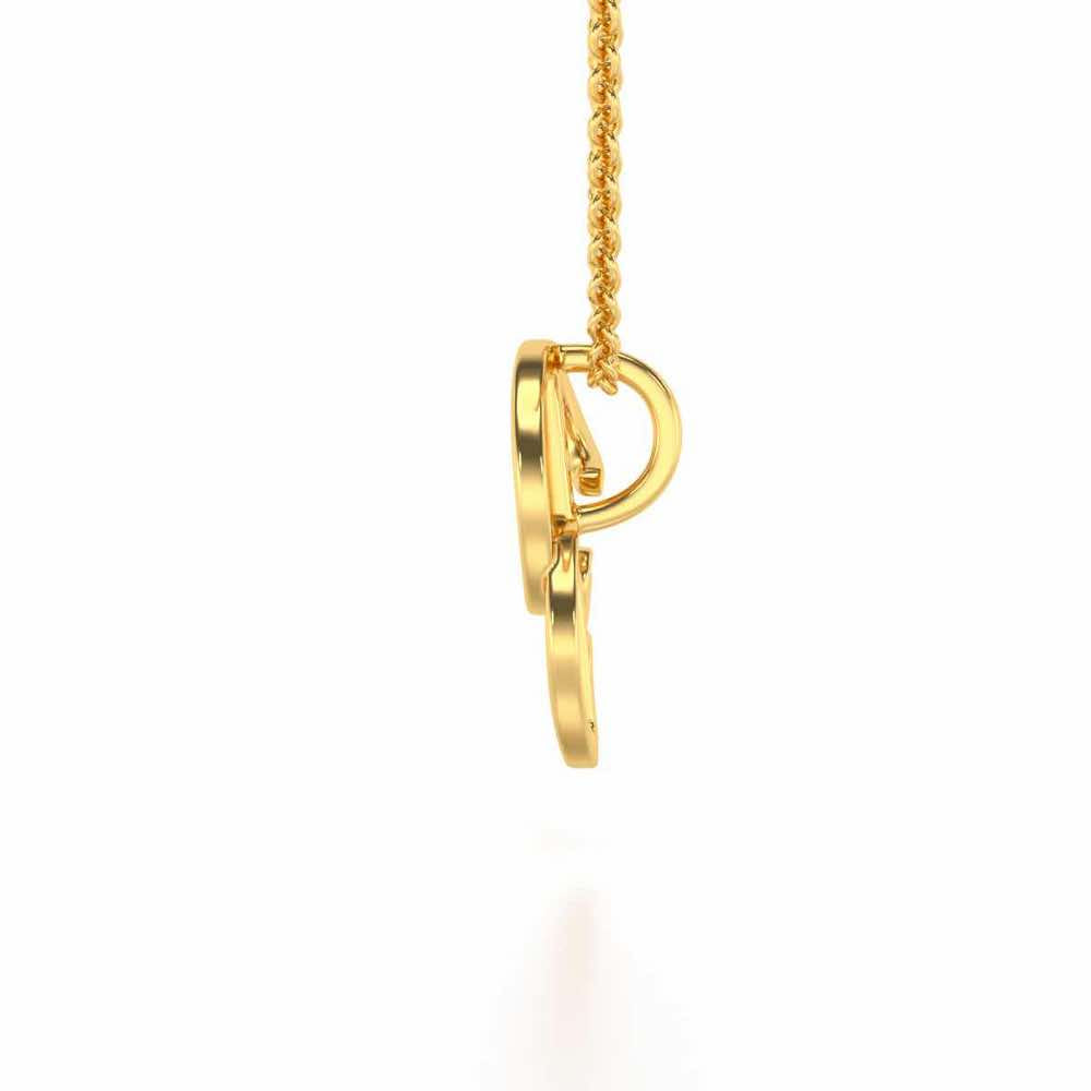 Lovely B Silver Pendant - Yellow Gold - Image 3
