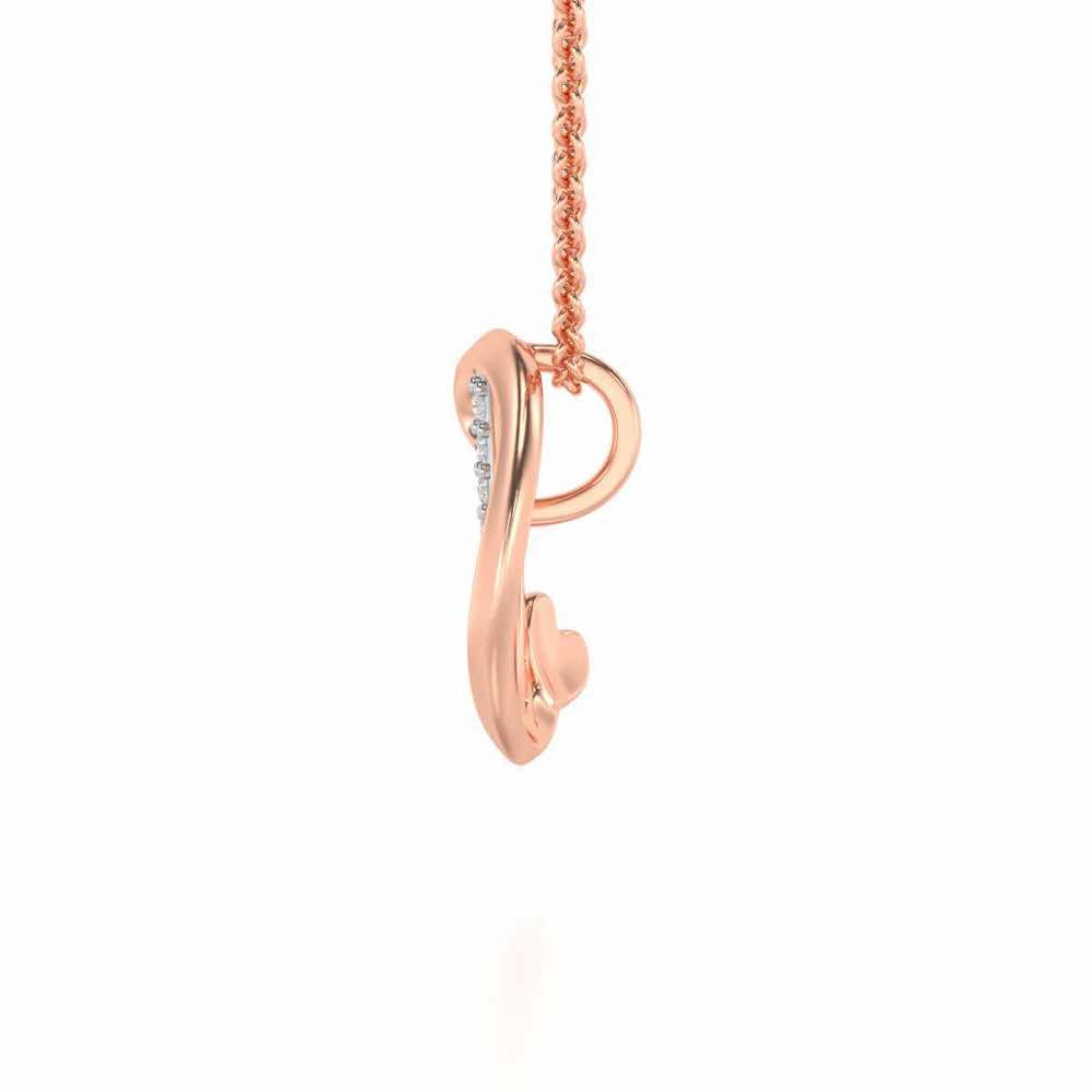Lovely D Silver Pendant - Rose Gold - Image 3