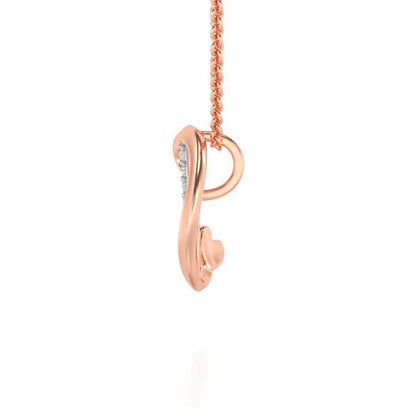 Lovely D Silver Pendant - Rose Gold - Image 3