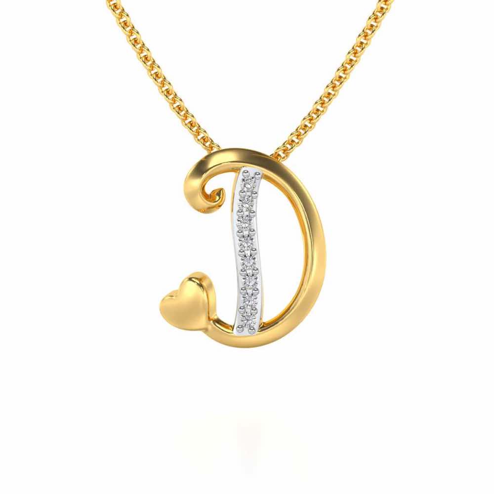 Lovely D Silver Pendant