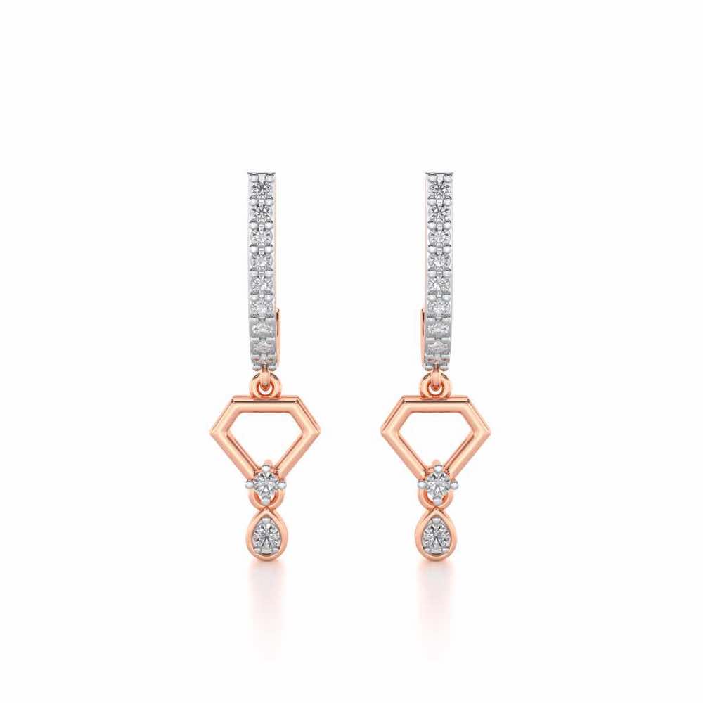 Lovely Drops Silver Earrings - Rose Gold - Image 1