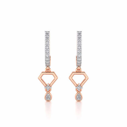 Lovely Drops Silver Earrings - Rose Gold - Image 1