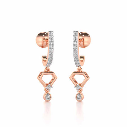Lovely Drops Silver Earrings - Rose Gold - Image 2