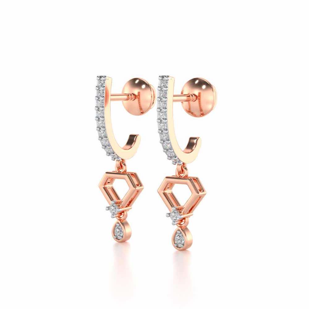 Lovely Drops Silver Earrings - Rose Gold - Image 3