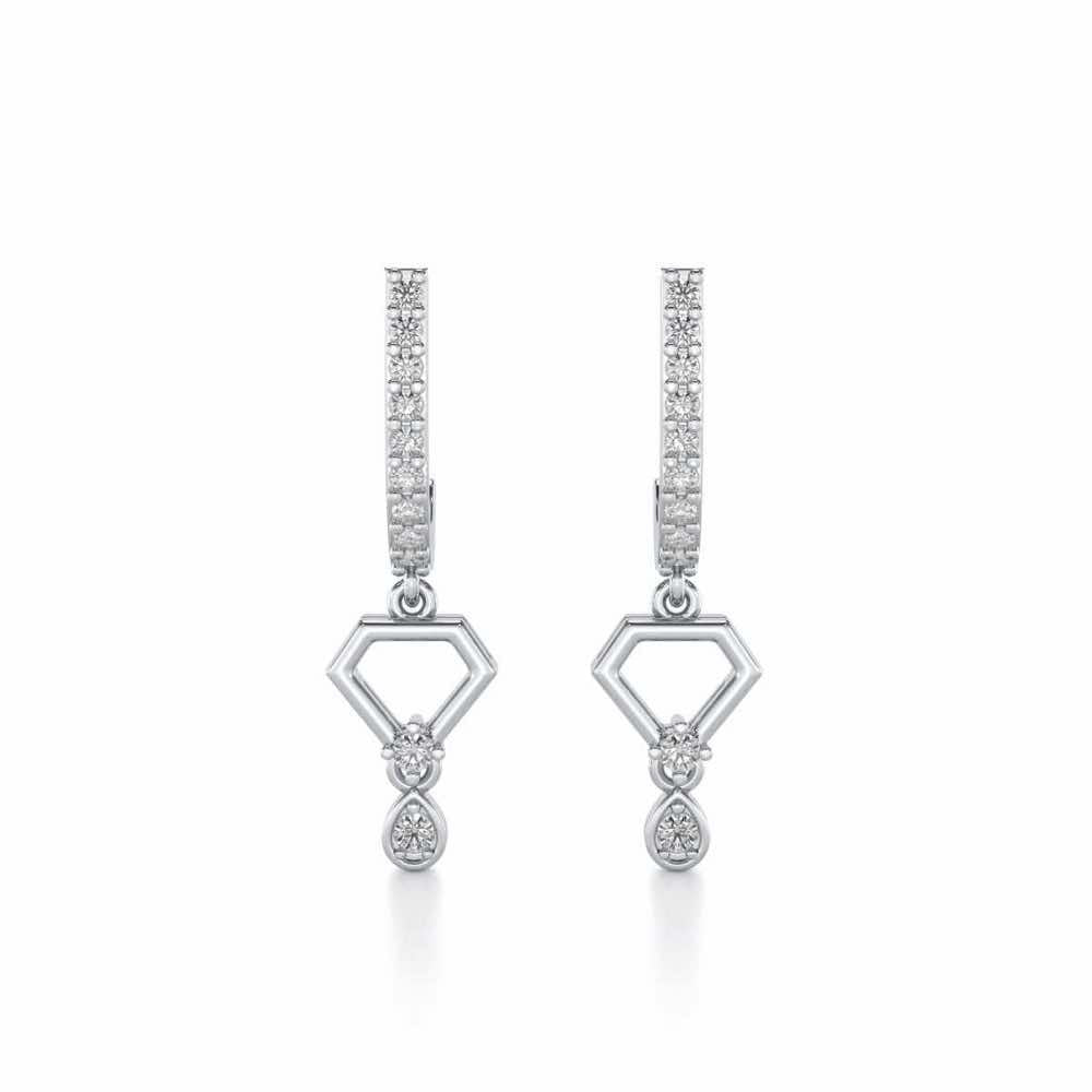 Lovely Drops Silver Earrings - White Gold - Image 1