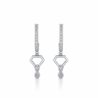 Lovely Drops Silver Earrings - White Gold - Image 1