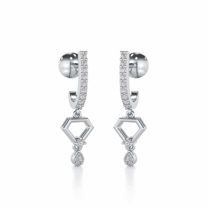 Lovely Drops Silver Earrings - White Gold - Image 2