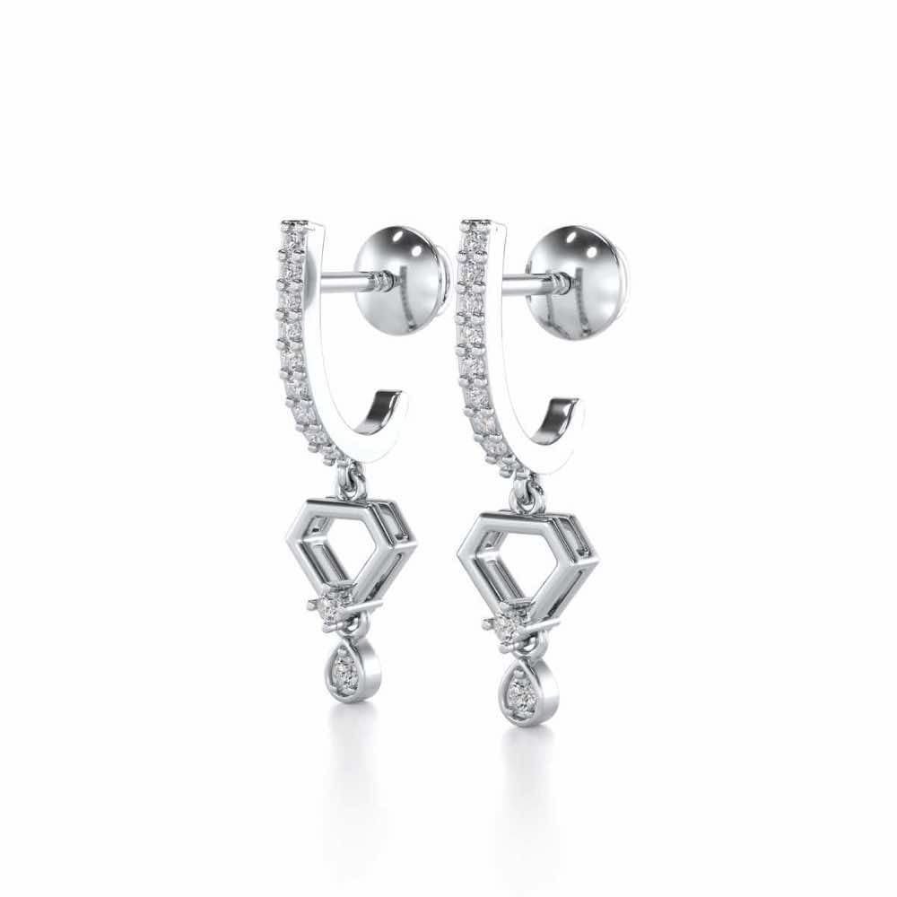 Lovely Drops Silver Earrings - White Gold - Image 3