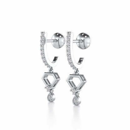 Lovely Drops Silver Earrings - White Gold - Image 3
