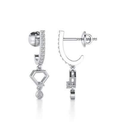 Lovely Drops Silver Earrings - White Gold - Image 4