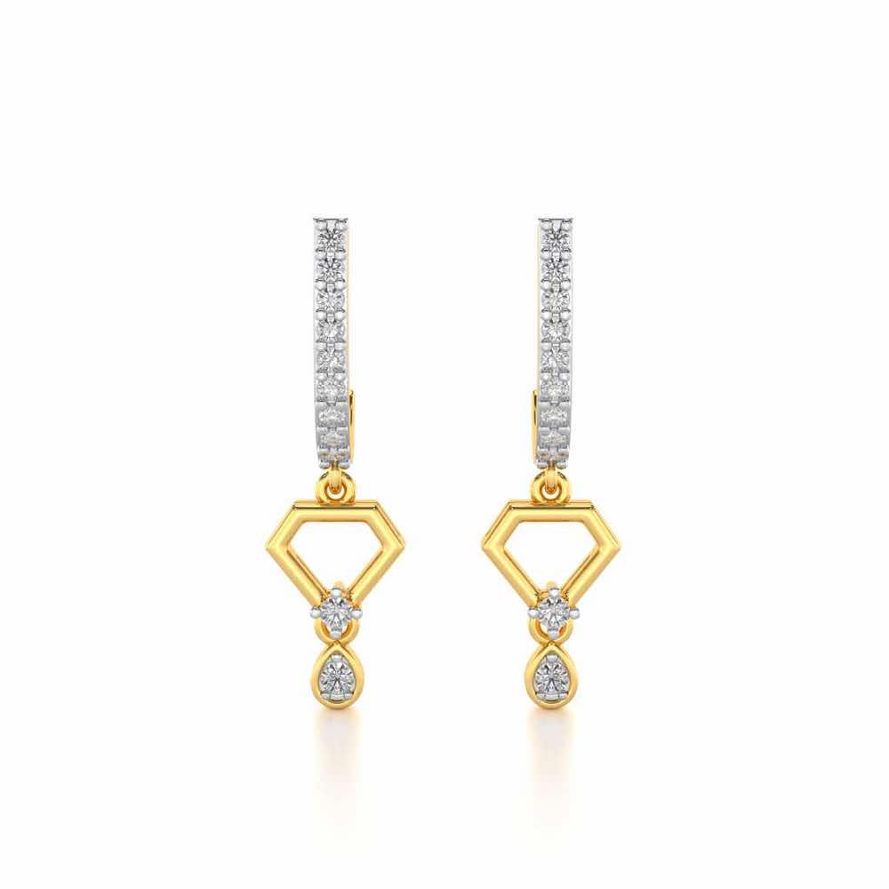 Lovely Drops Silver Earrings - Yellow Gold - Image 1