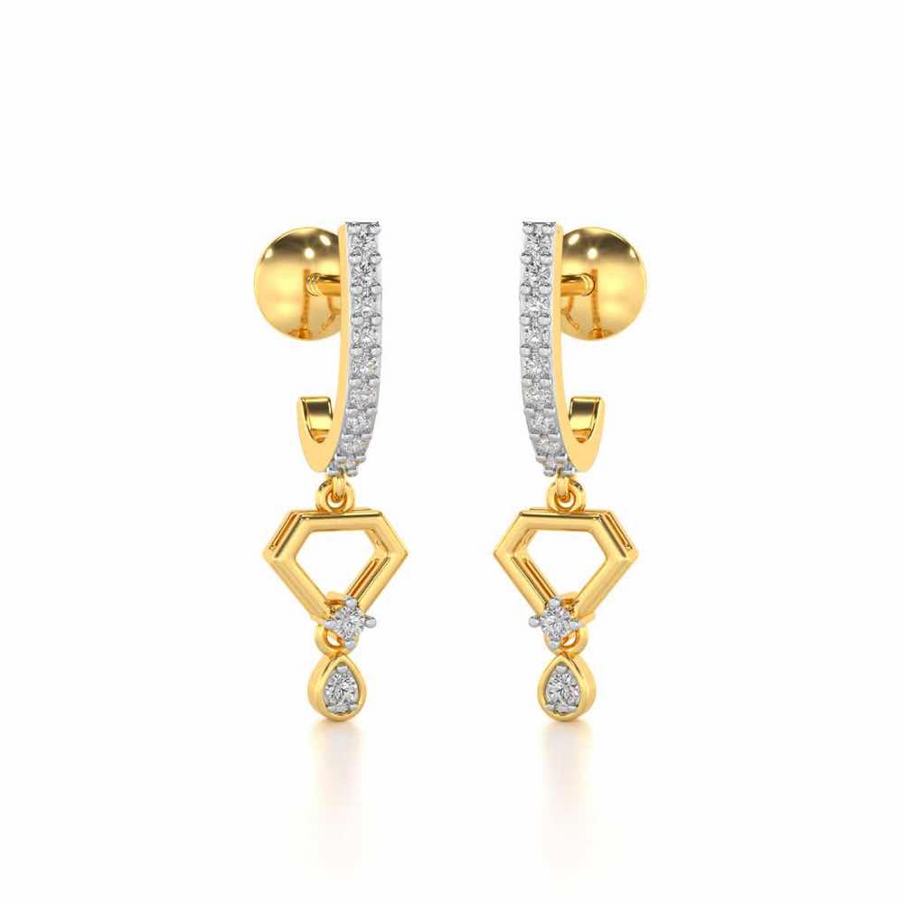 Lovely Drops Silver Earrings - Yellow Gold - Image 2