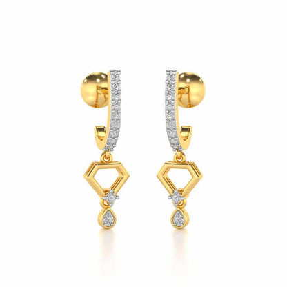 Lovely Drops Silver Earrings - Yellow Gold - Image 2