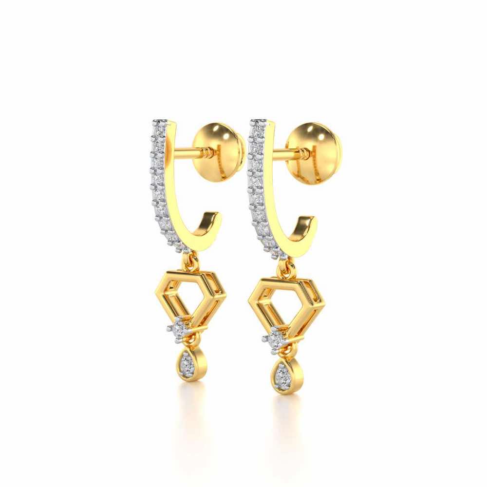 Lovely Drops Silver Earrings - Yellow Gold - Image 3